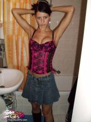 Hot chick upskirts and takes porn pictures